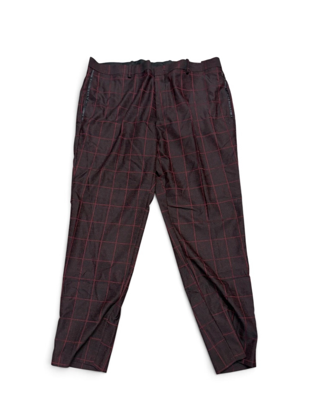 INC International Concepts Black Dress Pants with Red Windowpane
